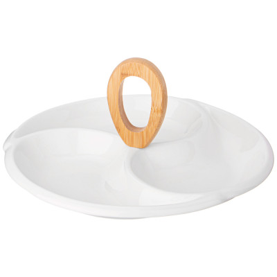 Менажница "NATIVE" 3 секции с дер. ручкой 28,3*3,9 см (кор=12наб.) LEFARD 474-214-1