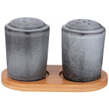 Набор для специй "GRAPHITE" 2 пр. на дер. подставке 13,2*7*8 см (кор=48наб.) LEFARD 474-242