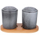 Набор для специй "GRAPHITE" 2 пр. на дер. подставке 13,2*7*8 см (кор=48наб.) LEFARD 474-242