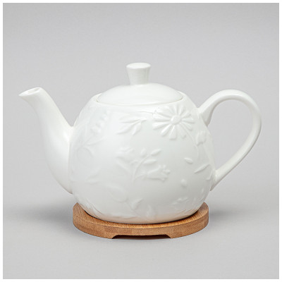 Чайник "FLOWERS STORY" на дерев. подставке 22,5*13*14 см 900 мл LEFARD 474-249