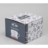 Чайная пара "FLOWERS STORY" с дерев. блюдцем 450 мл LEFARD 474-250