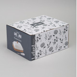 Масленка "FLOWERS STORY" с дер. кнопкой, ножом для масла 16,5*12,5*8 см LEFARD 474-257