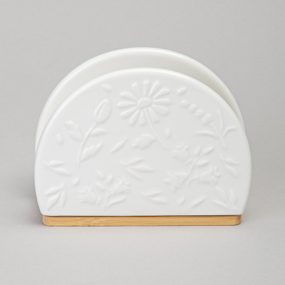 Салфетница "FLOWERS STORY" на дерев. подставке 12*4,5*9 см LEFARD 474-260-1