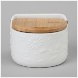 Банка "FLOWERS STORY" с дерев. крышкой 11,5*10,5*9 см 450 мл LEFARD 474-264