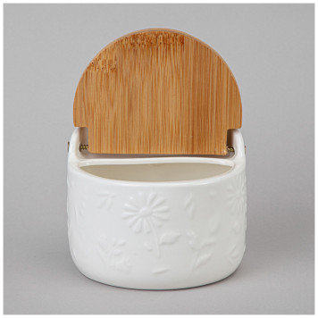 Банка "FLOWERS STORY" с дерев. крышкой 11,5*10,5*9 см 450 мл LEFARD 474-264-1