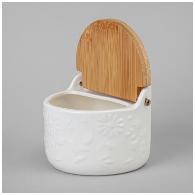 Банка "FLOWERS STORY" с дерев. крышкой 11,5*10,5*9 см 450 мл LEFARD 474-264-3