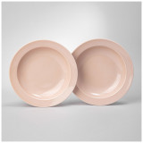 Набор тарелок суповых TINT 22,5 см (розовый) 2 шт. LEFARD 48-872-1