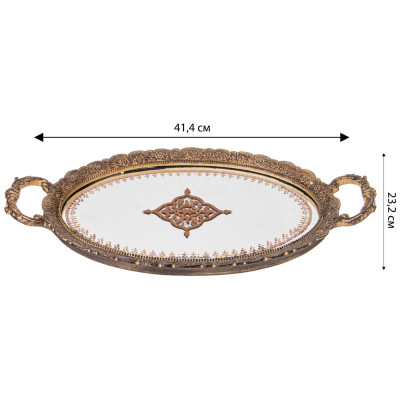 Поднос декоративный коллекция "РОКОКО", 41,4*23,2*3,5cm LEFARD 504-388-1