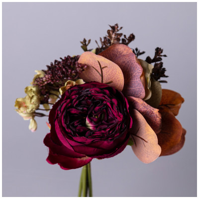 Цветочная композиция из пионов длина=26см , цвет лиловый мал.уп.=24шт LEFARD 535-364