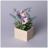 Цветочная композиция в деревянном кашпо высота=23см LEFARD 535-427