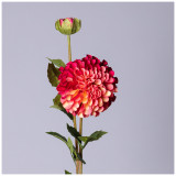 Цветок искусственный георгина длина = 80см, цвет винный мал.уп.=36шт LEFARD 535-429