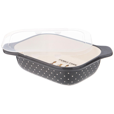 Форма для запекания "FAMILY FARM" с пластиковой крышкой 25,5*19*6,5 см LEFARD 536-275-2