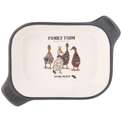 Форма для запекания "FAMILY FARM" с пластиковой крышкой 25,5*19*6,5 см LEFARD 536-275-4