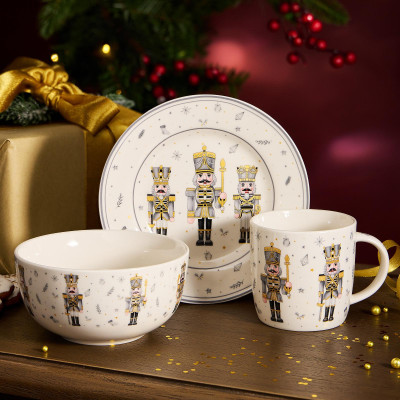 Набор посуды " ЩЕЛКУНЧИК" (кружка 295 мл, тарелка 15 см, салатник 13 см) LEFARD 580-097