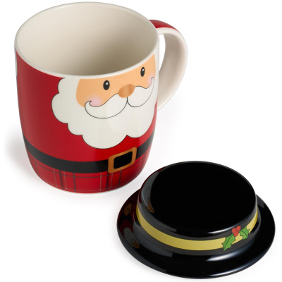 Кружка с крышкой "САНТА" 355 мл LEFARD 580-101-1