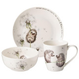 Набор для завтрака "ЛОВИ СЧАСТЬЕ" 3пр.: кружка 370мл, салатник, тарелка 20,5см LEFARD 581-013