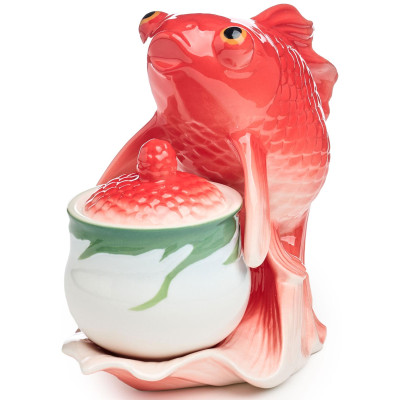 Икорница "ЗОЛОТАЯ РЫБКА" 100 мл 14,5*9*14 см (кор=18шт.) LEFARD 58-1051