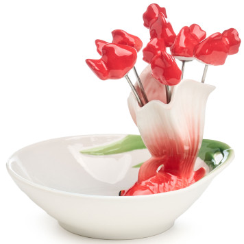 Блюдо "ЗОЛОТАЯ РЫБКА" 11*12*8 см, 6 вилочек (кор=18шт) LEFARD 58-143-3