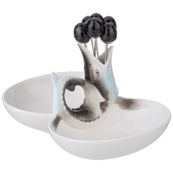 Блюдо "ОСЁТР" 12,5*18*10 см, 6 вилочек (кор-24шт.) LEFARD 58-269-1