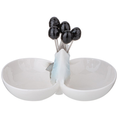 Блюдо "ОСЁТР" 12,5*18*10 см, 6 вилочек (кор-24шт.) LEFARD 58-269-2