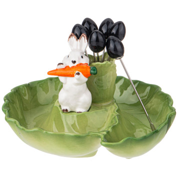 Блюдо "КРОЛИК" 17 см, 6 вилочек (кор=24шт.) LEFARD 58-371-1