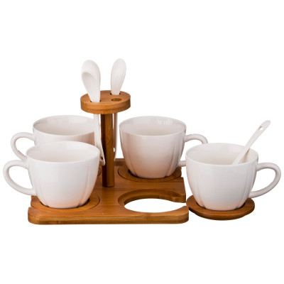 Чайный набор "NATIVE" на 4 пер. 12 пр. 200 мл. на подставке 20*20*16 см (кор=12наб.) LEFARD 587-100-1