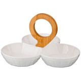 Менажница 3-х секционная "NATIVE" 22,5*22,5 см. высота=15 см. (кор=12шт.) LEFARD 587-125