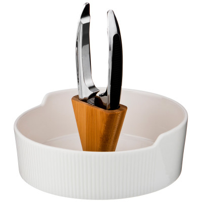 Набор для колки орехов "NATIVE" 2пр.: блюдо + щипцы для орехов д=18,5 см. в=7 см (кор=16наб.) LEFARD 587-133-1