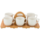 Чайный набор "NATIVE" на 6 пер. 12 пр. 300 мл на дер. подставке (кор=6наб.) LEFARD 587-138