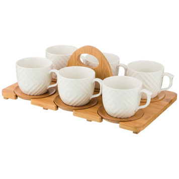 Чайный набор "NATIVE" на 6 пер. 12 пр. 300 мл на дер. подставке (кор=6наб.) LEFARD 587-138-1