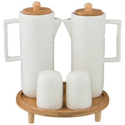 Набор для специй "NATIVE" 4пр. 300 мл. на подставке 16,5*16,5 см. в=19 см. (кор=16наб.) LEFARD 587-140-1