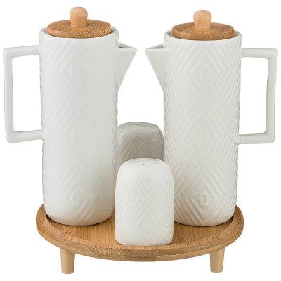 Набор для специй "NATIVE" 4пр. 300 мл. на подставке 16,5*16,5 см. в=19 см. (кор=16наб.) LEFARD 587-140