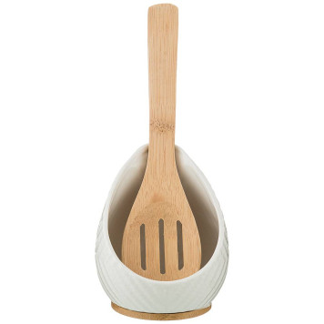 Подставка под ложку "NATIVE" 10*10*11,5 см с дер. лопаткой (кор=16шт.) LEFARD 587-141