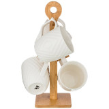 Набор кружек "NATIVE" 4 шт. 350 мл на подставке 11*11*30,5 см. (кор=6наб.) LEFARD 587-142