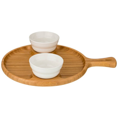 Блюдо сервировочное "NATIVE" 34*25,5*2 см + 2 розетки (кор=8шт.) LEFARD 587-155-1