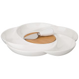 Менажница "NATIVE" 6 секций 28*28*3 см, нож металл. для сыра (кор=16шт.) LEFARD 587-167