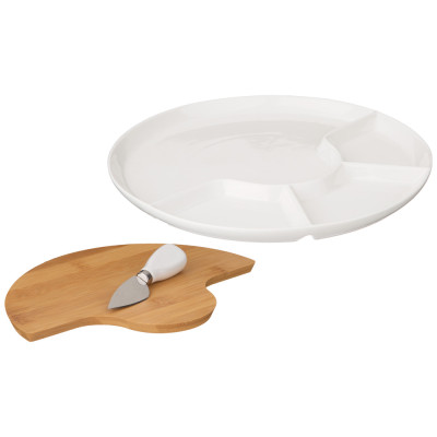 Менажница "NATIVE" 4 секции 27*27*2 см, нож металл. для сыра (кор=16шт.) LEFARD 587-168-1