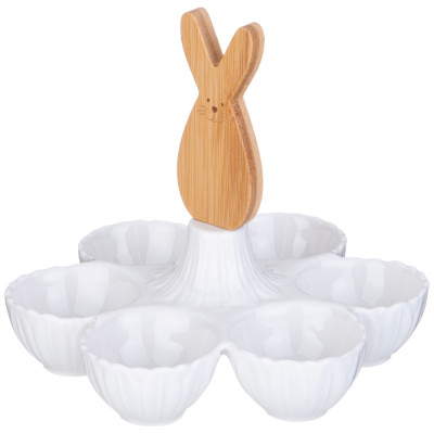 Блюдо для яиц "NATIVE" 18 см с дерев. ручкой (кор=16шт.) LEFARD 587-173-1