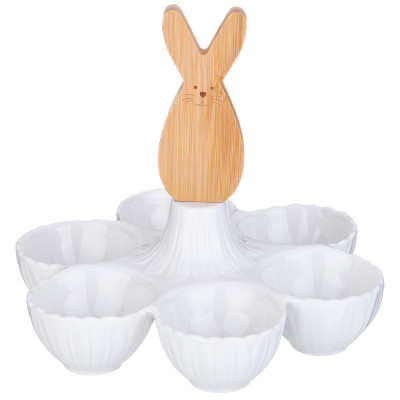 Блюдо для яиц "NATIVE" 18 см с дерев. ручкой (кор=16шт.) LEFARD 587-173