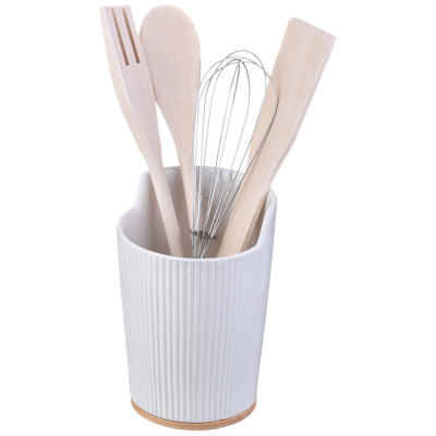 Набор кухонных приборов "NATIVE" 4 пр. с подставкой 10*14,5 см (кор=16шт.) LEFARD 587-182