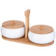 Набор банок с дерев. крышкой "NATIVE" 2 шт. 11,5 см 270 мл на дерев. подставке (кор=36шт.) LEFARD 587-187