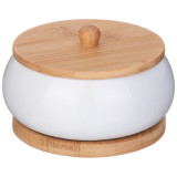 Банка с дерев. крышкой "NATIVE" 11,5*8 см на дерев. подставке (кор=36шт.) LEFARD 587-189