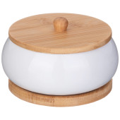 Банка с дерев. крышкой "NATIVE" 11,5*8 см на дерев. подставке (кор=36шт.) LEFARD 587-189