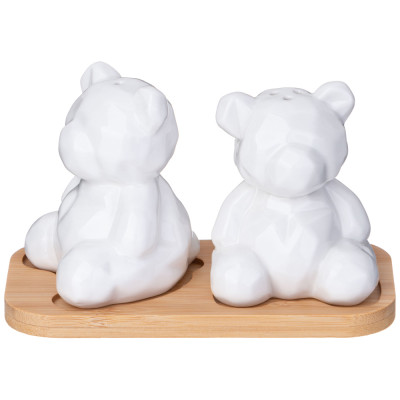 Набор для специй "NATIVE" 2 пр. в форме медвежат на дерев. подставке (кор=48наб.) LEFARD 587-191-1