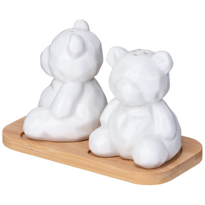 Набор для специй "NATIVE" 2 пр. в форме медвежат на дерев. подставке (кор=48наб.) LEFARD 587-191