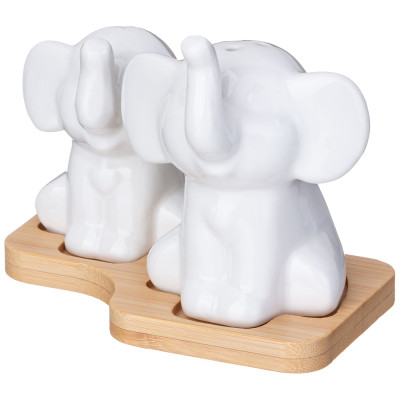 Набор для специй "NATIVE" 2 пр. в форме слонят на дерев. подставке (кор=48наб.) LEFARD 587-192