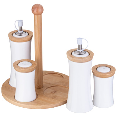 Набор для специй "NATIVE" 4 пр. на дерев. подставке (кор=16наб.) LEFARD 587-196-2