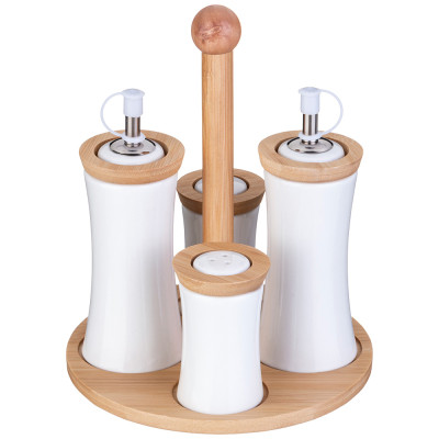 Набор для специй "NATIVE" 4 пр. на дерев. подставке (кор=16наб.) LEFARD 587-196