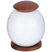 Банка с дерев. крышкой "NATIVE" 11*13 см 600 мл на дерев. подставке (кор=24шт.) LEFARD 587-204