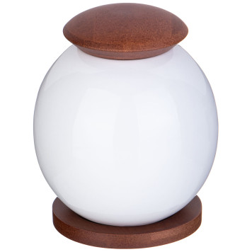 Банка с дерев. крышкой "NATIVE" 11*13 см 600 мл на дерев. подставке (кор=24шт.) LEFARD 587-204